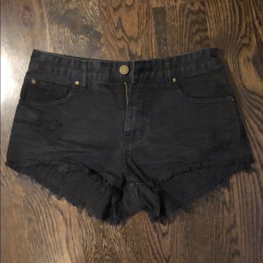 Billabong black denim shorts